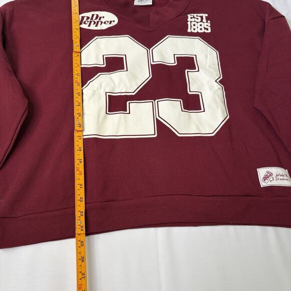 Dr Pepper Women’s Sweatshirt Burgundy Crewneck Pullover Size XL Graphic NWT - Picture 6 of 8